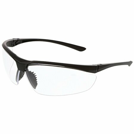 MCR SAFETY Glasses, VL2 Black Frame, Clear Lenses, 12PK VL230
